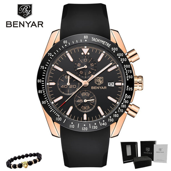 BENYAR 2018 Mens Business Full Steel Quartz Top Brand Luxury Watch