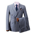 Grey Double Breasted Pinstriped Custom Mens Suit
