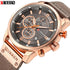 8291 Chronograph Mens Top Brand Leather Luxury Watch