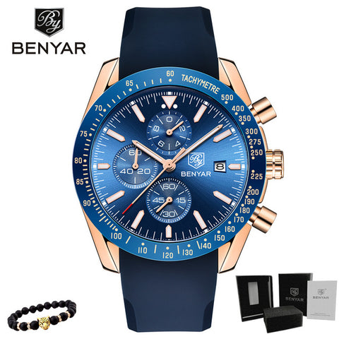 BENYAR 2018 Mens Business Full Steel Quartz Top Brand Luxury Watch