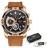 Mens Luxury Leather Waterproof Quartz Watches