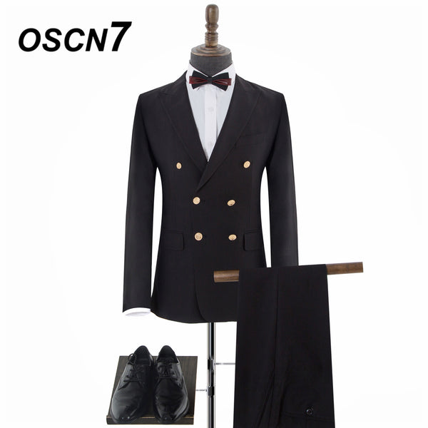 Mens High-end Wide Peak Lapels Double-breasted Tailor Made Suits